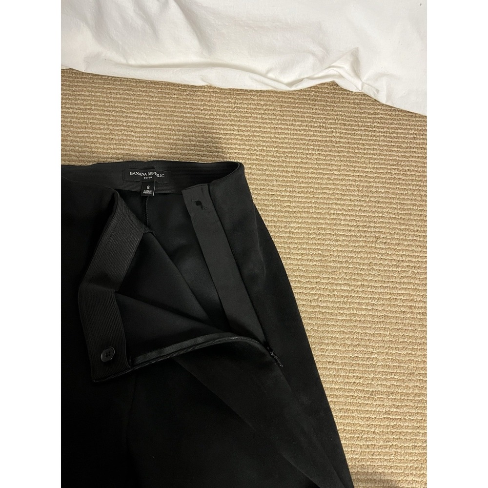 Banana Republic Size 8 Women Devon Pants‎ High Rise Black Faux Suede Inseam 27" - Picture 5 of 14